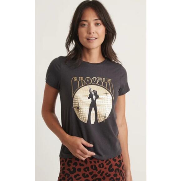 Marine Layer Respun Graphic Classic Crew in Faded Black S - Picture 8 of 8